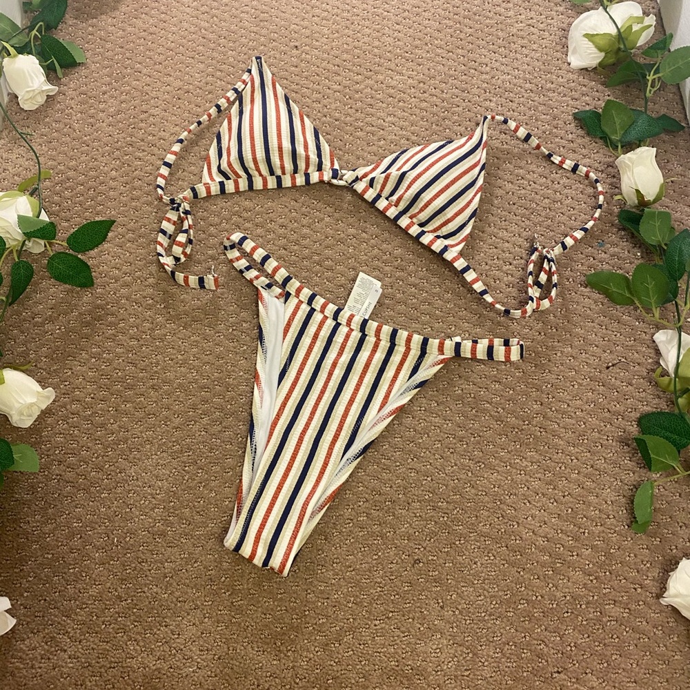 CupShe Swim Red White Blue 4th of July Bikini Set Size Medium / Never Worn